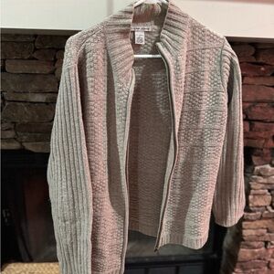 Jillian Jones women’s 100% lambswool sweater zip up Large